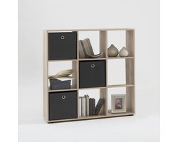 FMD - Kast - met - 9 - vakken - staand - eikenkleurig