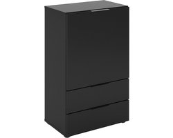 FMD - Kast - met - lade - en - deuren - 49,7x31,7x81,3 - cm - zwart
