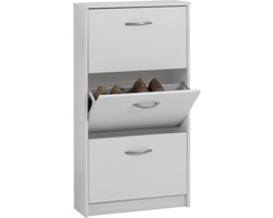 FMD Schoenenkast met 3 kantelende vakken wit