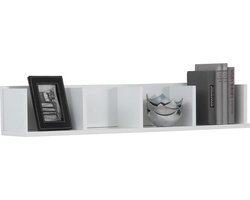 FMD Wandschap met 4 vakken 92x17x16.5 cm wit