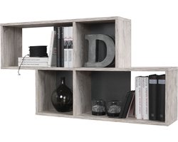 FMD Wandschap met 4 vakken zandeikenkleurig