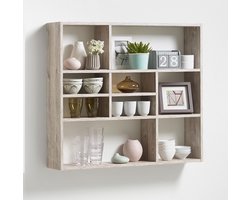 FMD Wandschap met 9 vakken zandeikenkleurig