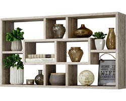 FMD Wandschap rechthoekig met 8 vakken zandeikenkleurig