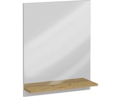 FMD Wandspiegel met schap 54,5x13,5x67,5 cm artisan eiken