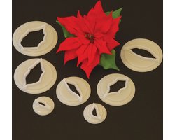 FMM Poinsettia Cutter set/7|Kerstster Bloem Uitstekers|Suikerbloemen|Porselein Bloemen