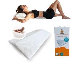Foamey Ergonomisch Rugkussen Onderrug - Rugsteun Bed - Hoogwaardig Traagschuim - Verbeter je Slaaphouding - Afneembare en Wasbare Hoes - Voor Rug- en Buikslapers