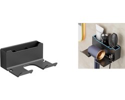 Föhn Houder – Badkamer Wandhouder – Ruimtebesparend & Stijlvol -Föhnhouder Wandmontage - Beugel voor föhn - beugel - zwart