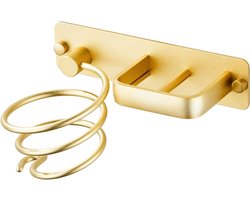 Föhn Stijltang Houder Wandmontage Spiraal Plank Beugel - Organizer Kaptafel Badkamer Professionele Goud Messing Rack - Opslag Met Kabel Nette Stand Hanger.