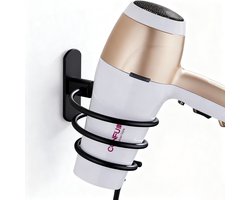 Föhnhouder RVS - Wandbeugel voor Haardrogers met Chroom Afwerking, Universele Opbergbeugel voor Badkamer en Keuken