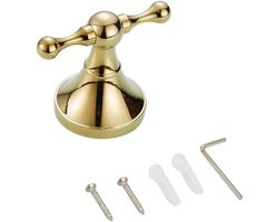 Föhnhouder Wandmontage - Haardroger Rek - Badkamer Organisatie - Messing Constructie - 97 mm Lengte Haak - Goud