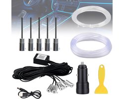 Fokelyi Auto LED Sfeerverlichting RGB -6m- USB - Led strip auto met afstandsbediening-Sigarettenaansteker -App & Afstandsbediening -Muziekmodus-Ambient Light -Interieurverlichting Auto