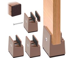 Fokelyi Meubelverhoger Set- 4 Stuks – Verstelbare Meubelpoten 5 cm – Max. 500 kg – Geschikt voor 10-37 mm – Tafel- en Stoelverhoger-Bankverhoger - Tafelverhoger-Vierkante meubelverhogingen