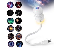 Fokelyi Sterren Projector - 12 Sterrenschijven Lichteffecten-Galaxy Projector Sterrenlamp - Compacte Nachtlampje Met Touchbediening - Sterrenhemel Projector Voor Slaapkamer