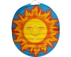 Folat Lampion zon - 22 cm - licht blauw - papier - Sint maarten/kinderfeestje lampionnen
