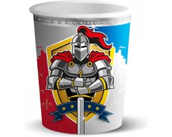 Folat ridder bekers - papier - 8x stuks - 250 ml - verjaardag drinkbekers - feestartikelen