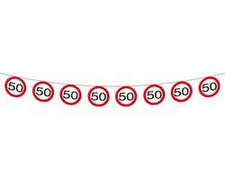 Folat Slinger - 50 jaar - stopborden - 10 meter - papier - 50e verjaardag versiering - Abraham - Sarah - jubileum feestartikelen