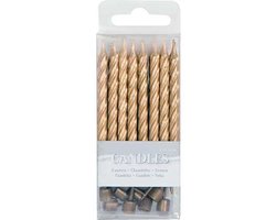 Folat - Taart kaarsjes goud 6 cm (16 stuks)
