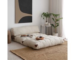 Fold Kadife 2-zits Slaapbank | Teddystof | Crème - Emob - Slaapbank - Beige - Stof