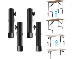 Folding Table Leg Extensions - Hoogte Verstelbare Meubelpoten - 4 Bars en 4 Locking Pins - Tafelbeen Booster voor Banken - Meubelpoten en Bureau 9.2cm/20cm