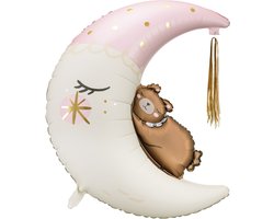 Folieballon Teddy beer op de maan - 80x98 cm.