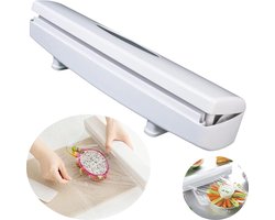 Foliedispenser - Keukendispenser -  RVS - Aluminiumfolie - Bakpapier - Keuken - Rolhouder - Wit