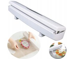 Foliedispenser - Keukendispenser - RVS - Aluminiumfolie - Bakpapier - Keuken - Rolhouder - Wit - Wraptastic - Foliedispencer