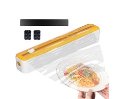 Foliedispenser met snijder - Keukenrol houder - Voedsel bewaren - Geïntegreerde snijder - 36 cm lengte - Geel