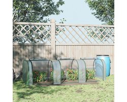 Foliekas, broeikas, kas met deur, koud frame, plantenhuis, plantenkwekerij, staal, transparant, 295 x 100 x 80 cm