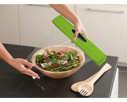 Foliesnijder, foliedispenser van ABS (acrylonitril-butadieen-styreen), groen, 6.7 x 38 x 5.2 cm