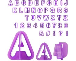 Fondant Uitstekers set 40 delig met alfabet en cijfers voor het professioneel garneren van taarten en cake