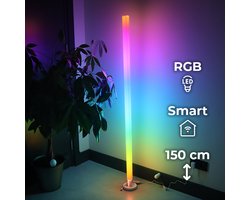 Fonkel Iris DIY Smart Life LED Vloerlamp RGB 150 cm - Slimme Wifi Lamp met Afstandsbediening - Game Lamp - Reageert op Muziek