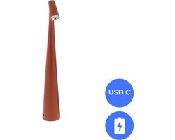Fonkel Nordic Design LED Tafellamp Nachtlamp Leeslamp Oplaadbaar bordeaux rood - USB-C - 34cm Dimbaar