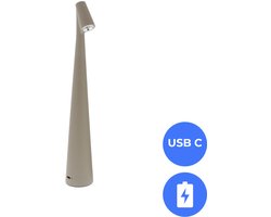 Fonkel Nordic Design LED Tafellamp Nachtlamp Leeslamp Oplaadbaar taupe - USB-C - 34cm Dimbaar