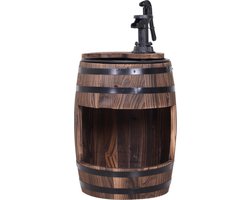 Fontein - Tuinfontein - Waterfontein - Plantenbak voor buiten - Regenton - donkerbruin ∅32 x 58,5 cm