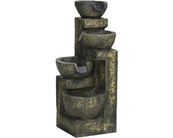 Fontein - Waterornamenten voor buiten - Decoratie tuin - Tuindecoratie - Tuin - Grijs - 25 cm x 24 cm x 60 cm