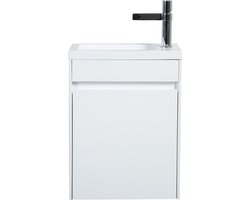 Fonteinmeubel Antonio 40cm mat wit met mat witte wastafel