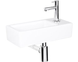 Fonteinset Differnz Helios Rechthoek Rechts 37.5x18.5x9.5cm Keramiek Wit