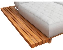 Fonteyn Bijzettafel Teak 204x30x14 cm - Bijzettafel en Bijzettafel voor Tuin, Terras en Balkon