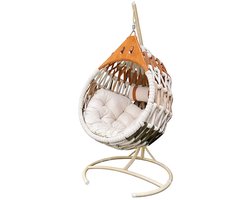 Fonteyn Hangstoel Boho - Hangstoel met Standaard, Egg Chair en Relaxfauteuil - voor Binnen en Buiten