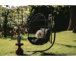 Fonteyn Hangstoel Elsa - Hangstoel met Standaard, Egg Chair en Relaxfauteuil - voor Binnen en Buiten