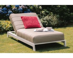 Fonteyn Ligbed Bite Taupe Chine - Dubbel Ligbed en Loungebed voor 2 Personen - Verstelbare Rugleuning - 90 x 100 cm - Aluminium - Geschikt voor Tuin, Terras en Balkon