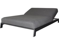 Fonteyn Ligbed Bite XL Sooty - Dubbel Ligbed en Loungebed voor 2 Personen - Verstelbare Rugleuning - 144x100 cm - Aluminium - Geschikt voor Tuin, Terras en Balkon - Zwart