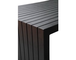 Fonteyn Tuintafel Aluminium 220 x 100 cm Zwart - Tuintafel en Bijzettafel voor Tuin, Terras en Balkon
