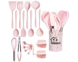 Food Grade Siliconen Keuken Kookgerei Gebruiksvoorwerpen Turner Spatel Maatlepel Praktische Koken Tool Keukengerei Set ,18 stuks