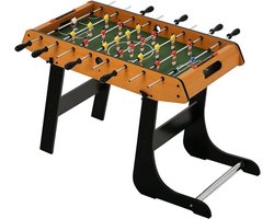 Foosball Table - Opvouwbare Tafelvoetbaltafel – MDF-Tafelvoetbaltafel met 2 Ballen – Houtlook en Zwarte Afwerking – 98 x 42 x 62 cm