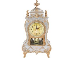 For Living Room, Mantle Clocks For Living Room Vintage,Gorsedd Antique White,Vintage Clock Vintage Style Plastic Table Clock Antique Home Hotel Decorative Desk Alarm ClocksWhite (Wit)