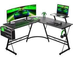 For The Win Hoekbureau - L-Vormig Game Bureau - 131x131x74 cm - Gaming Bureau - Monitor Standaard - Gaming Desk - Computer Tafel - Gaming Tafel