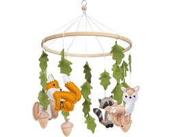 Forest Animals Felt Movable Mobile - Movable Changing Table Decor - Newborn Baby Gift