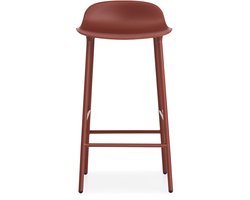 Form barkruk met metalen frame - 65 cm - rood