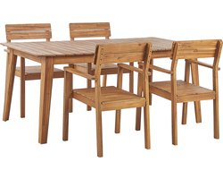 FORNELLI - Tuinset voor 4 - Lichte houtkleur - Acaciahout